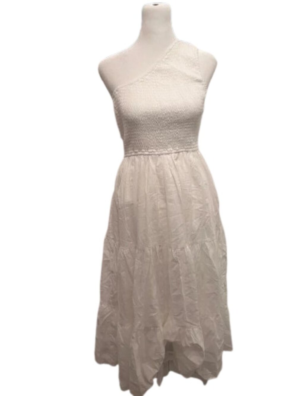 Billy J One Shoulder Ruched Maxi Dress White Size 12